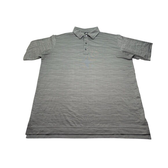 FootJoy Other - Men's FootJoy Jacquard Wave Golf Polo Short Sleeve Size Large Grey